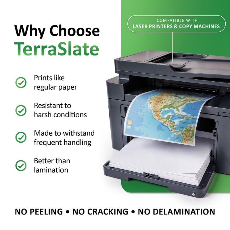 TerraSlate Premium Rain/Weather/Waterproof Paper, 10 MIL 8.5 x 11 Inches, Bright White, Durable Printer Paper (25 Sheets) - Image 4